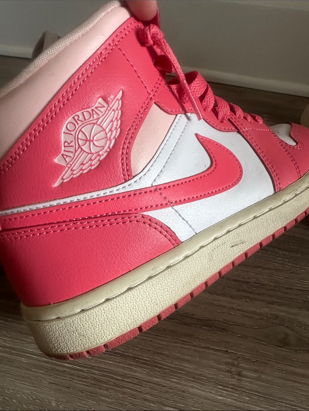 Nike Women's Air Jordan 1 Mid Strawberries and Cream Sneakers - Picture 6 of 12
